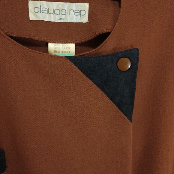 Vintage Claude Rap Paris Wool Long Sleeve Dress - Picture 3 of 16